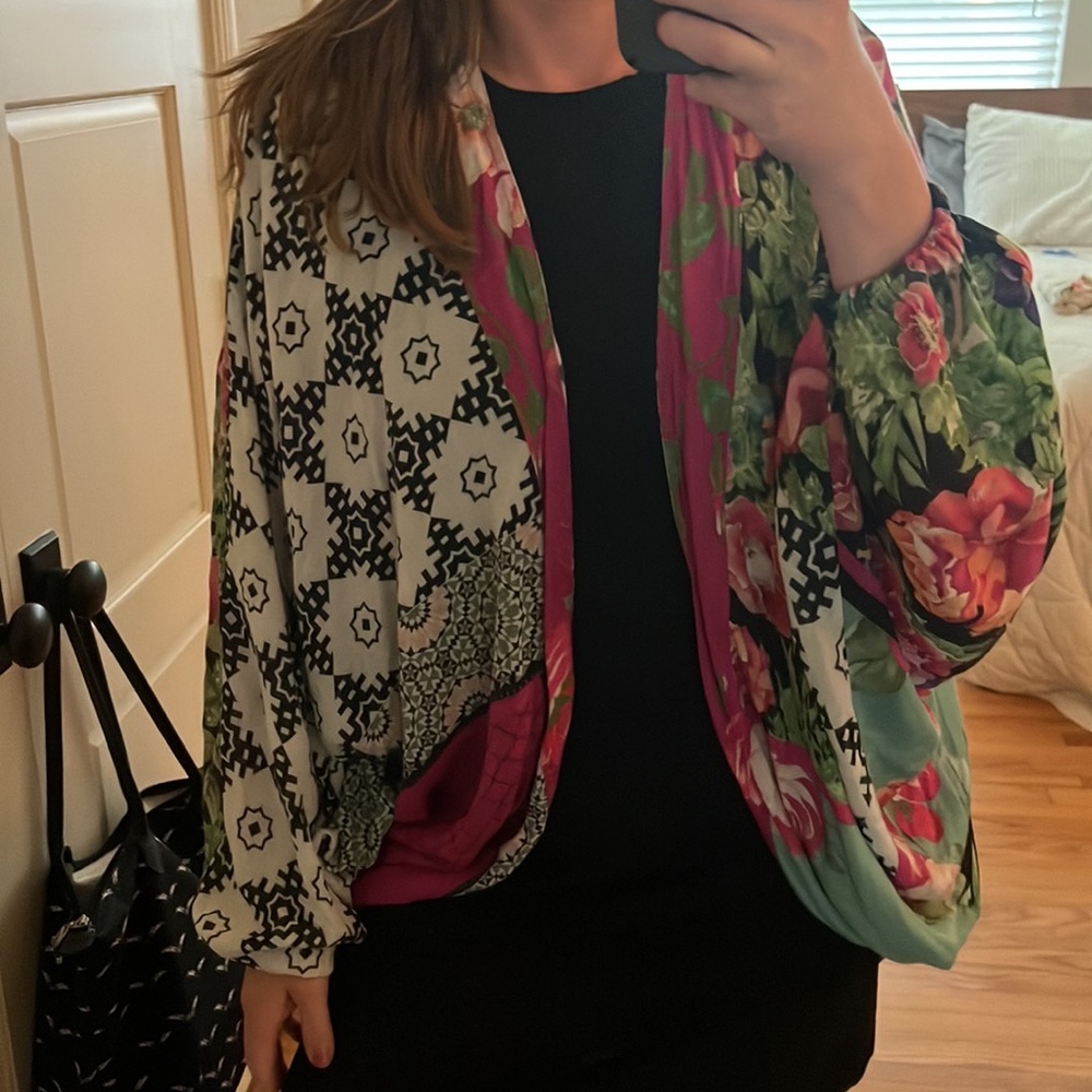 Mariana Cocoon Kimono By Anthropologie one size Multiprint